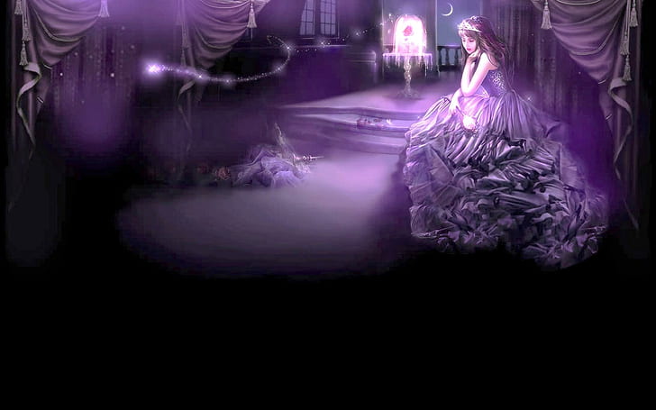 3d, purple, abstract, princess Free HD Wallpaper