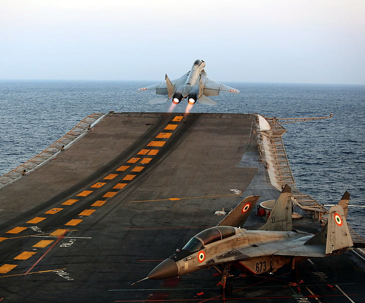 Aircraft Carrier R33, indiannavy, ins vikramaditya, mig 29k Free HD Wallpaper