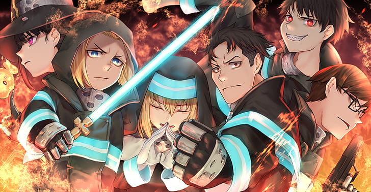 Arthur Excalibur Fire Force, arthur boyle, takehisa hinawa, anime, shinra kusakabe Free HD Wallpaper