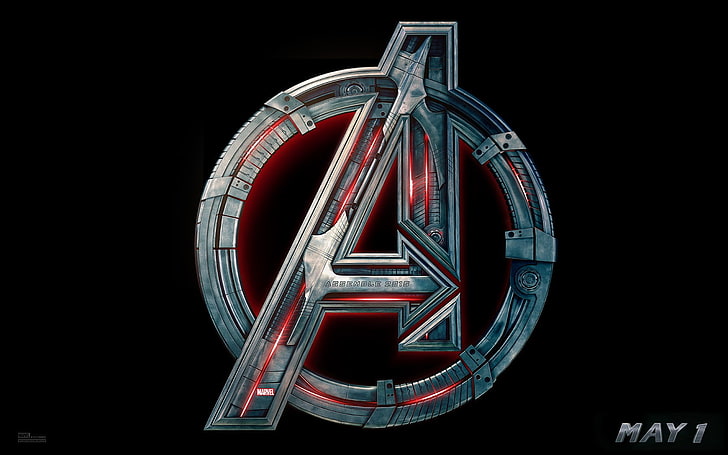 Avengers 1 Logo, pattern, luxury, illuminated, black color Free HD Wallpaper