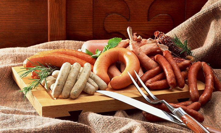 Canned Meat, unhealthy eating, cutting board, still life, raw food