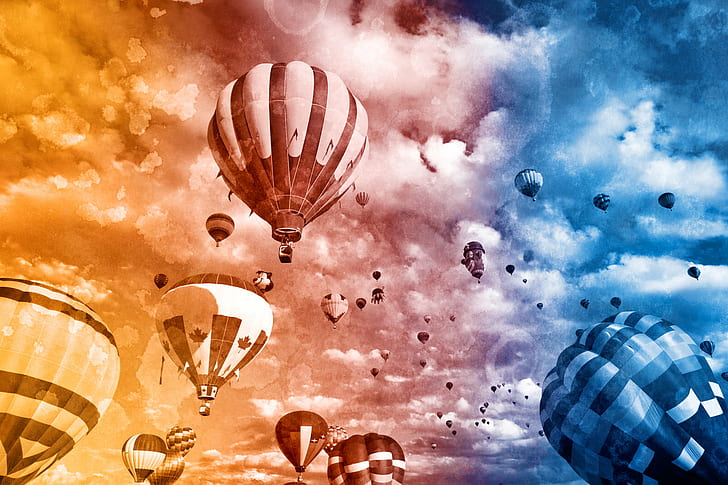 Creative Commons Balloons, scenic, colourful, cloudy, resource