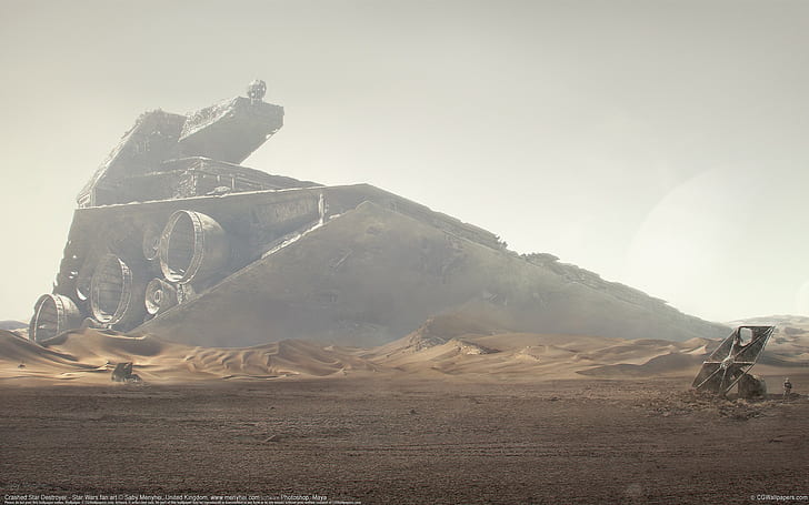 Desert Star Wars Destroyer, day, wars, rock formation, desert Free HD Wallpaper