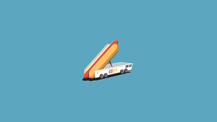 Different Hot Dog Toppings, hot dogs, blue background, humor, missiles