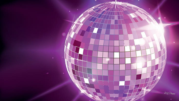 disco, purple, ball, sparkle Free HD Wallpaper