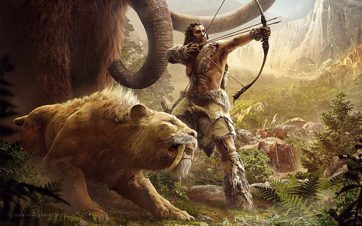 Far Cry Primal Sabertooth Tiger, nature, no people, tree, mammal Free HD Wallpaper