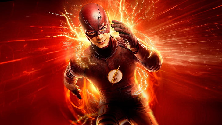 Flash and Iris West, flash, digital composite, helmet, protection Free HD Wallpaper