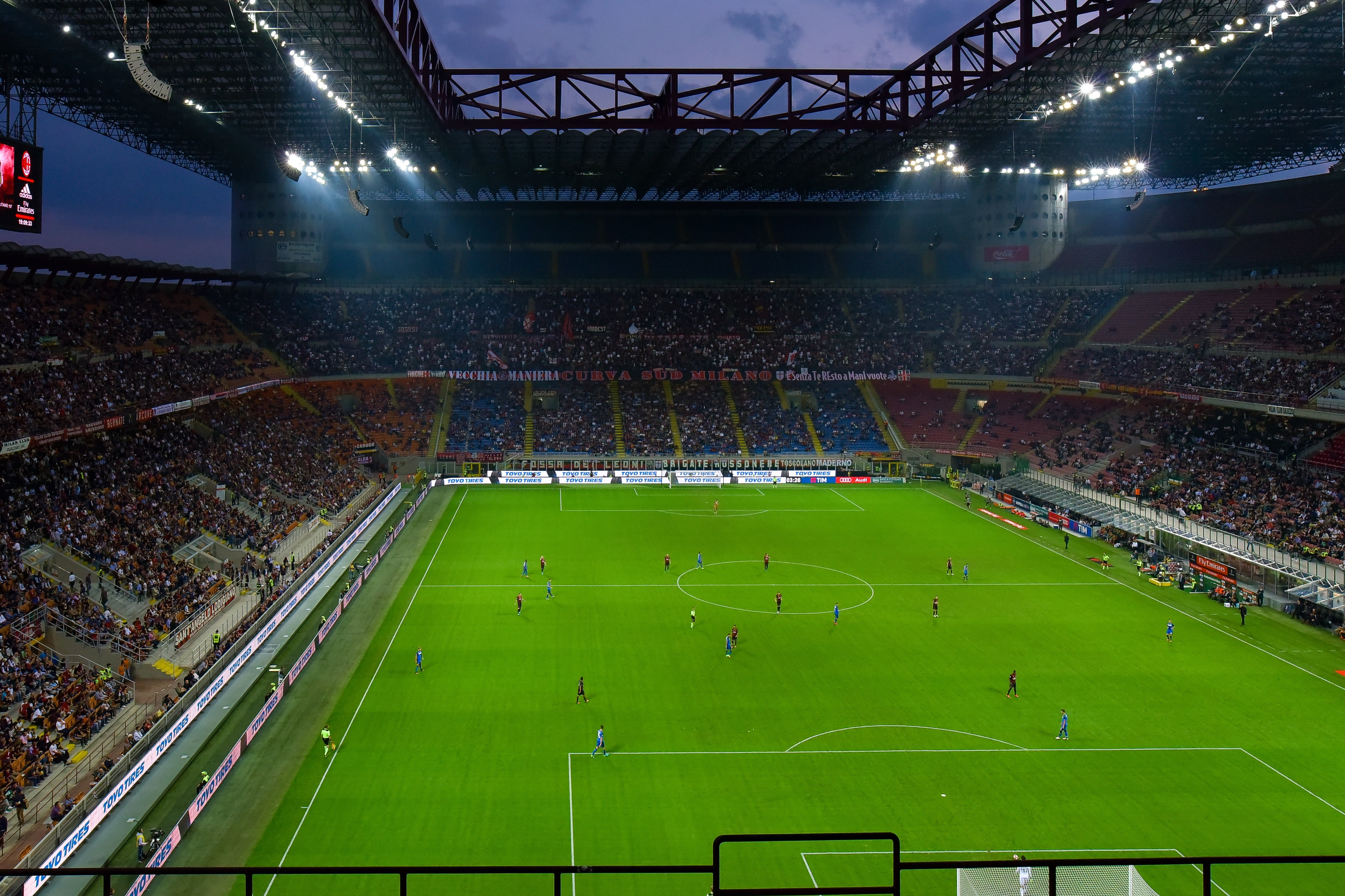 floodlit, night, high angle view, green color