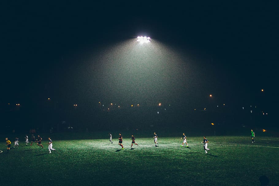 Football Match Predictions, night, playing field, nature, men Free HD Wallpaper