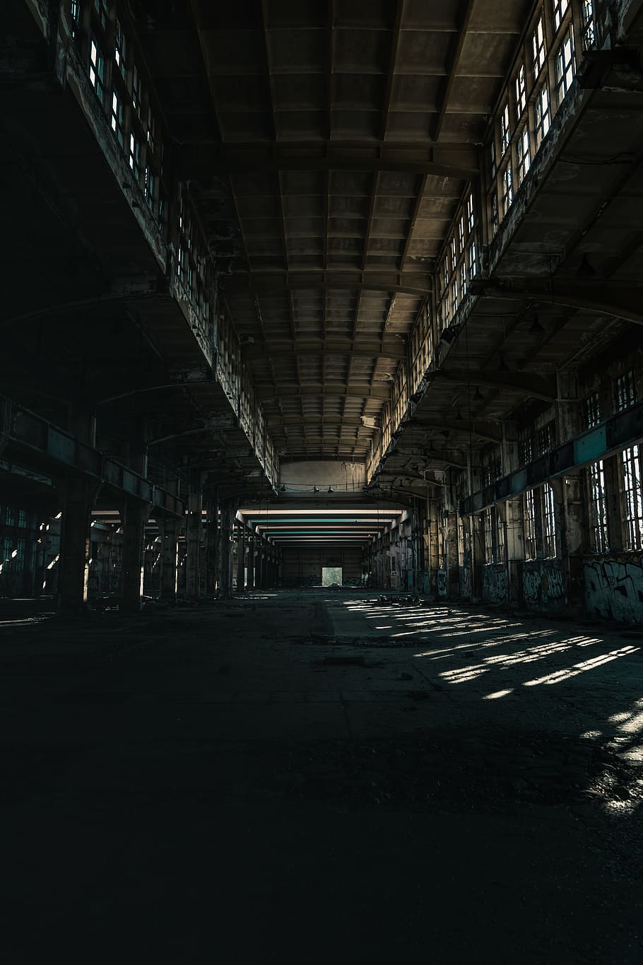 Full Warehouse, dark, direction, indoors, no people