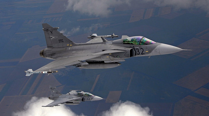 Gripen Fighter, midair, air force, military airplane, motion