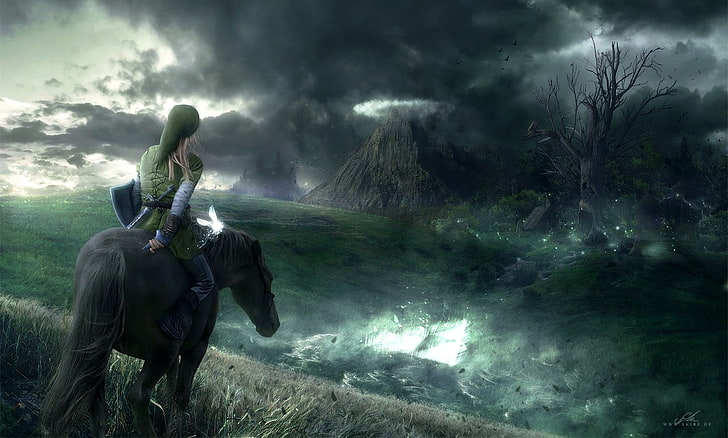 Legend of Zelda Landscape Art, outdoors, link, vertebrate, domestic Free HD Wallpaper