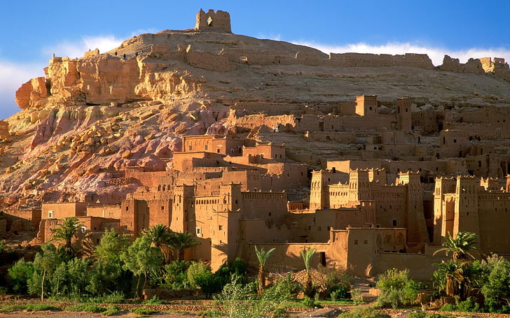 Morocco Towns, no people, rock, building exterior, famous place Free HD Wallpaper