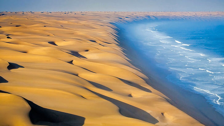 Namibia Coastal Desert, desert, atlantic ocean, namib, ocean Free HD Wallpaper