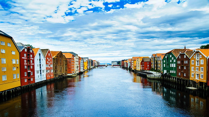 Norway Towns, waterfront, building exterior, in a row, no people