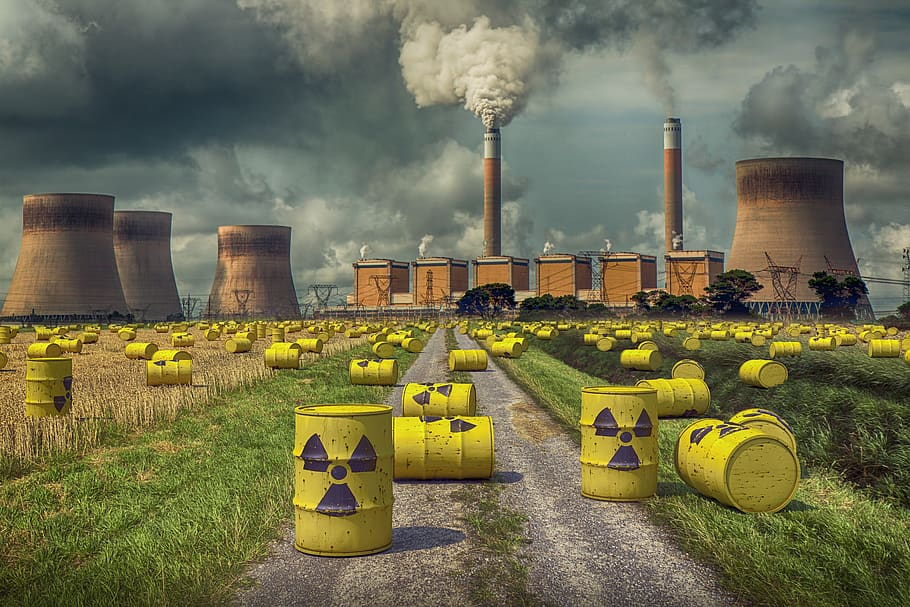 Nuclear Waste Container, power station, nature, sky, pollution Free HD Wallpaper