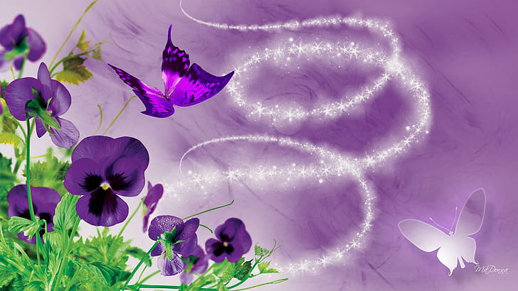 Pansy, 3d and abstract, dazzle, prize, pansies Free HD Wallpaper