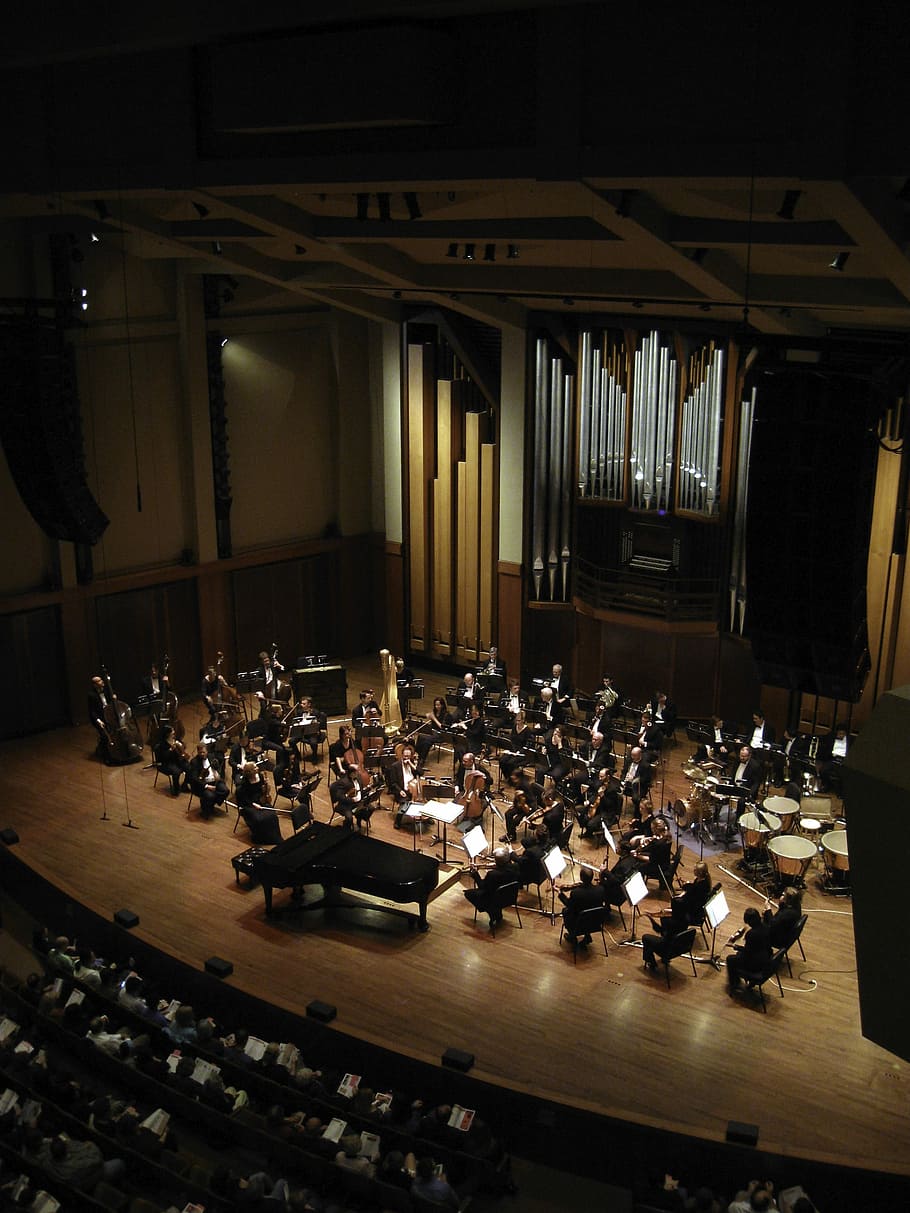 Philharmonic Orchestra, benaroya, musical instrument, architecture, playing Free HD Wallpaper