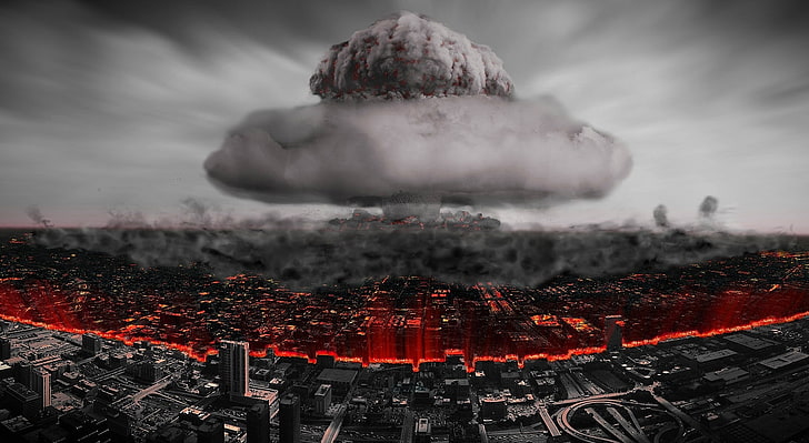 Real Atomic Bomb Explosion, destruicao, day, pollution, mountain