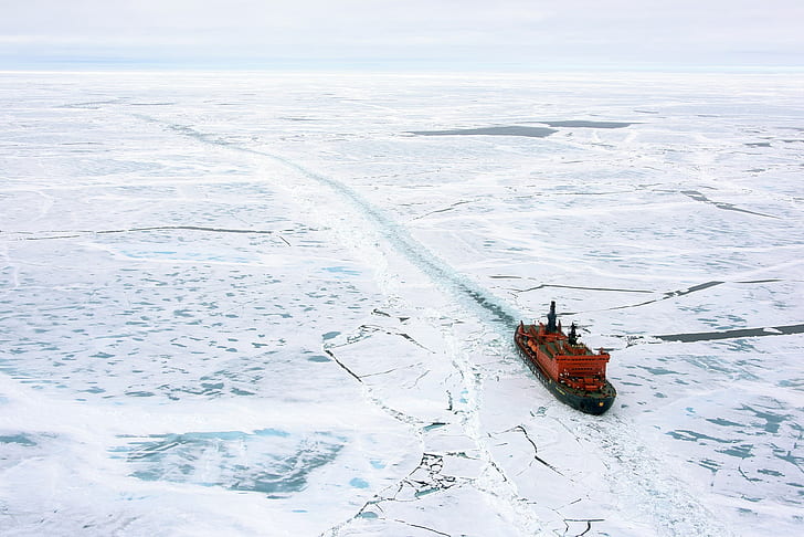 Russia Military Base, nuclearpowered icebreaker, arctic, ship, rosatom Free HD Wallpaper