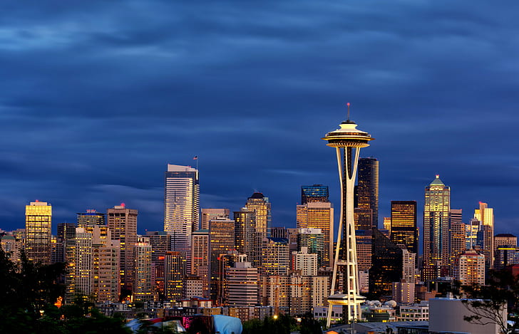 Seattle Tower, seattle, city Free HD Wallpaper