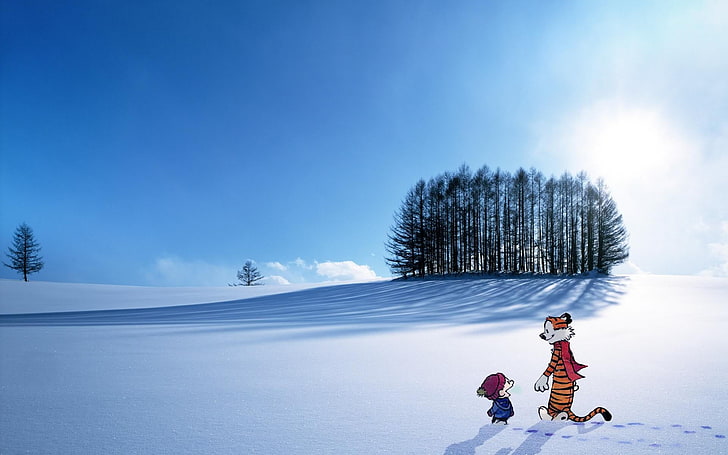 Snowy White Winter Scenes, tree, women, family, nature