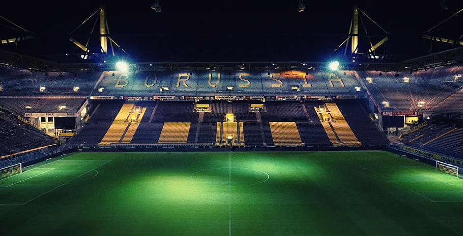 Soccer Stadium Night, floodlight, no people, lighting equipment, match  sport Free HD Wallpaper