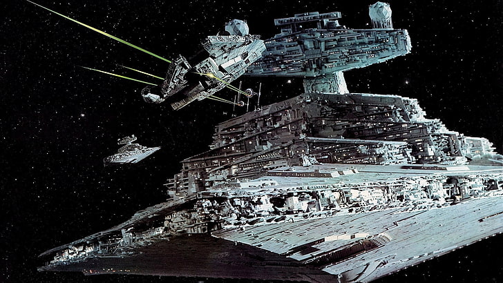 Star Destroyer Empire Strikes Back, wood  material, the past, damaged, tie fighter Free HD Wallpaper