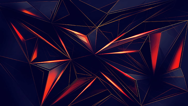 3D Geometric Shape Abstract Colors, black, geometric, dark, triangles Free HD Wallpaper