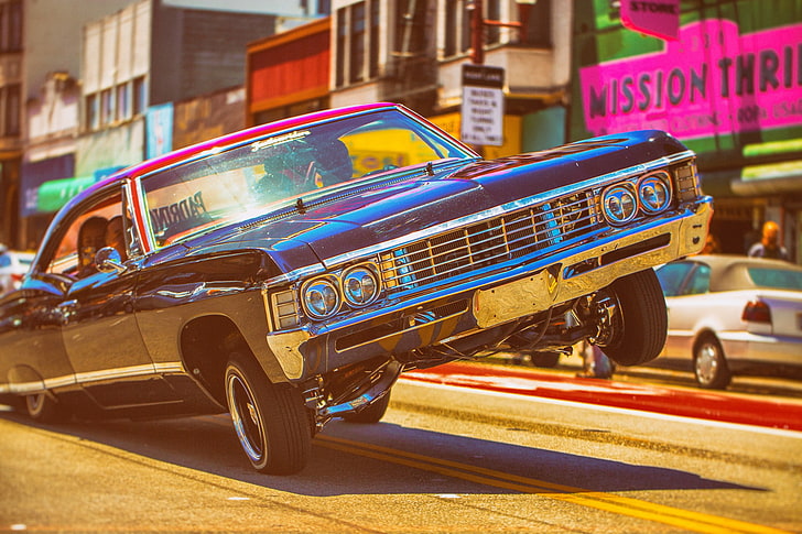 58 Impala Lowrider, taxi, yellow taxi, architecture, travel Free HD Wallpaper