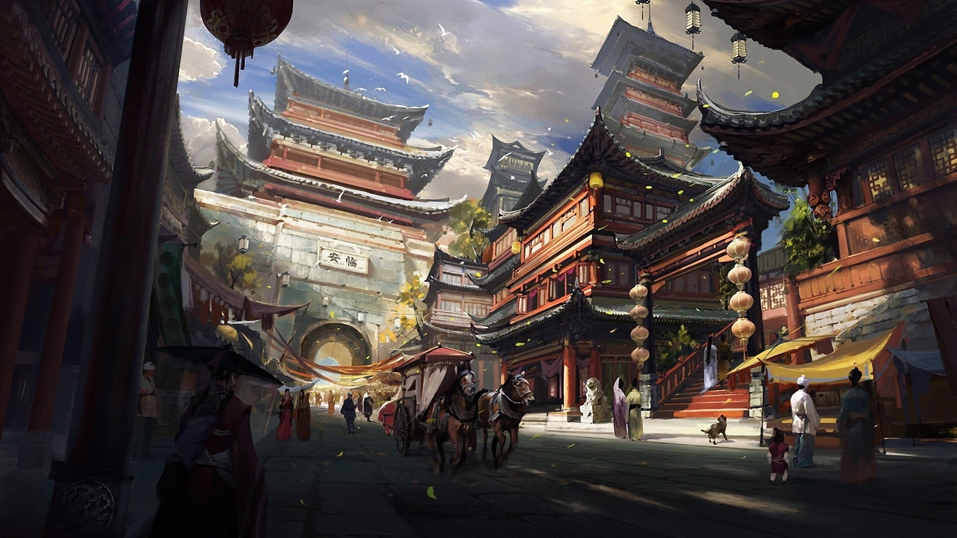 Ancient Rome City Concept Art, women, built structure, famous place, men