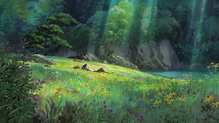 Arrietty Garden, karigurashi no arrietty, natural, no, studio ghibli Free HD Wallpaper