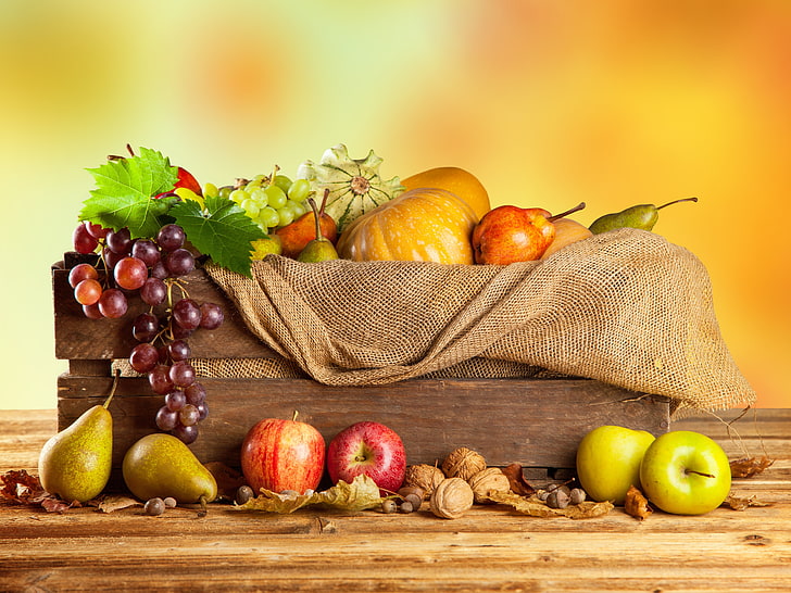 Autumn Harvest Pumpkins, october, wood  material, crop, healthy eating Free HD Wallpaper