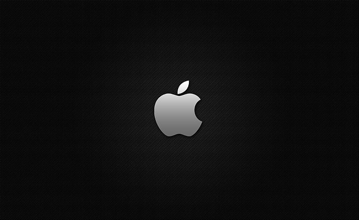 Awesome Apple Logo, high angle view, black color, apple carbon, closeup Free HD Wallpaper