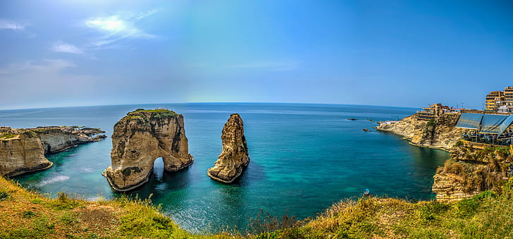 Bcharre Lebanon, panorama, nikon, blue, water Free HD Wallpaper