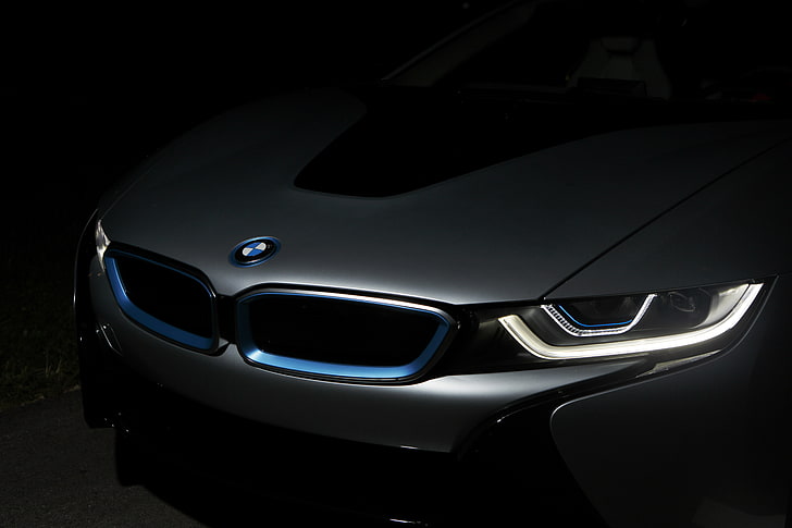 BMW I8 Front, dark, day, nature, vehicle part