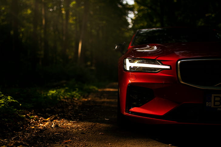 BMW M4 Headlights, led headlight, red, volvo s60, sedan Free HD Wallpaper