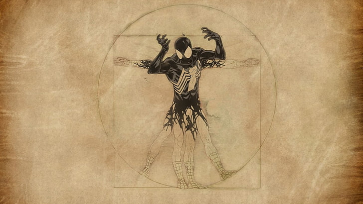 Carnage Symbiote, pencil drawing, digital composite, indoors, spirituality