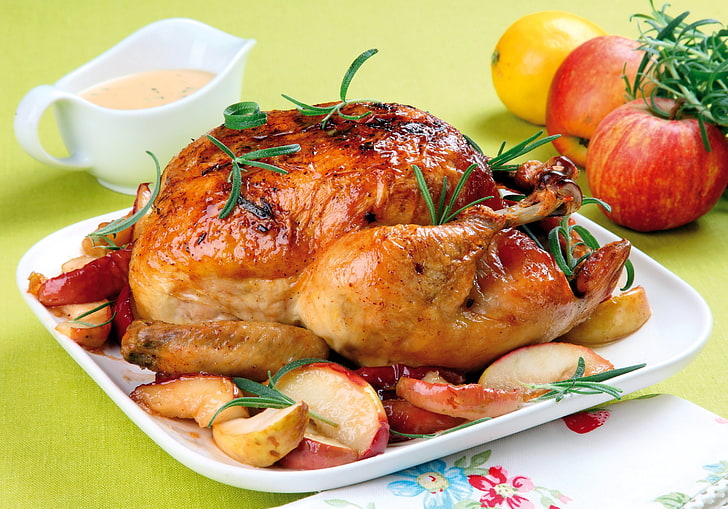 Chicken Food, herb, dish, fruit, turkey Free HD Wallpaper