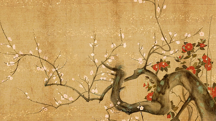 Contemporary Chinese Painting, paper, design, ancient, rough Free HD Wallpaper