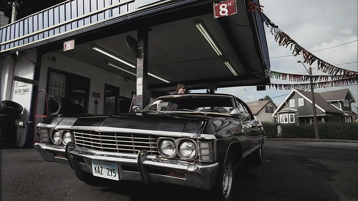 Dean Winchester's Car, road, outdoors, city, building exterior
