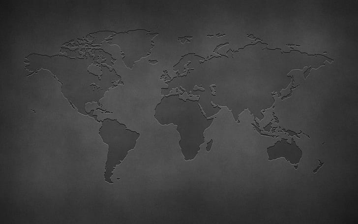 Flat World Map Cartoon, the continent, grey background, world map, wall