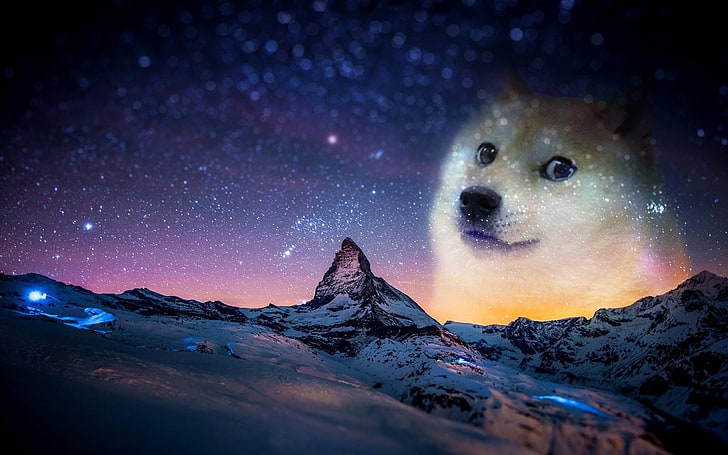 Galaxy Puppy, mountain, majestic, illuminated, nature Free HD Wallpaper