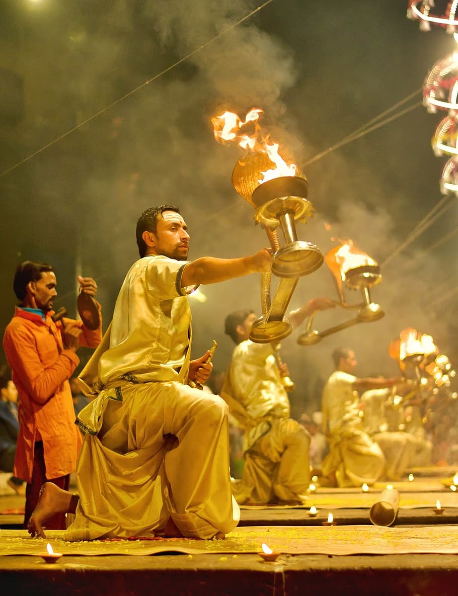 Ganges River Ritual, sculpture, hindi, creativity, paper Free HD Wallpaper