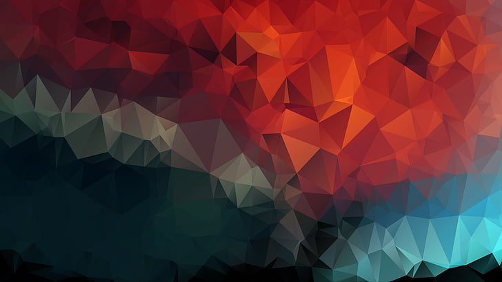 Geometric Galaxy Triangle, mosaic, low, geometric, digital Free HD Wallpaper