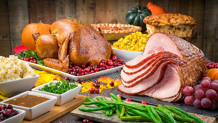 Happy Thanksgiving Turkey Dinner, food and drink, food, cold cut, celebration Free HD Wallpaper