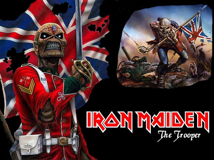 Iron Maiden Beer, indoors, patriotism, eddie, western script Free HD Wallpaper