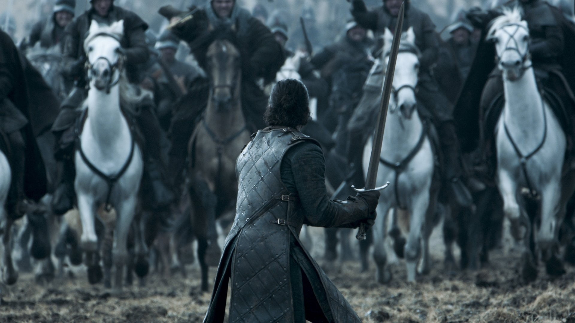 Jon Snow Battle, people, outdoors, rear view, battle of the bastards