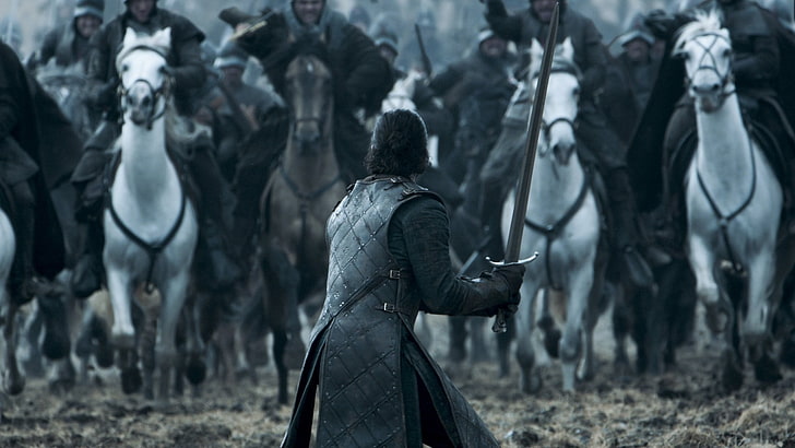 Jon Snow Battle, people, outdoors, rear view, battle of the bastards Free HD Wallpaper