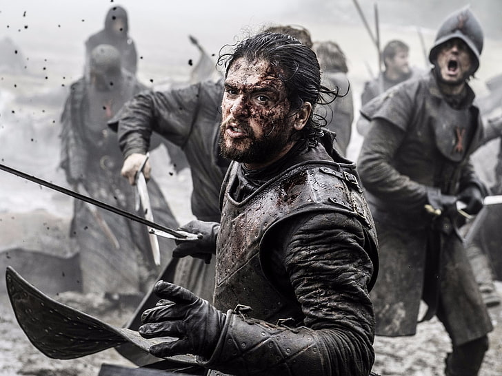 Jon Snow Fighting, focus on foreground, conquering adversity, males, people Free HD Wallpaper